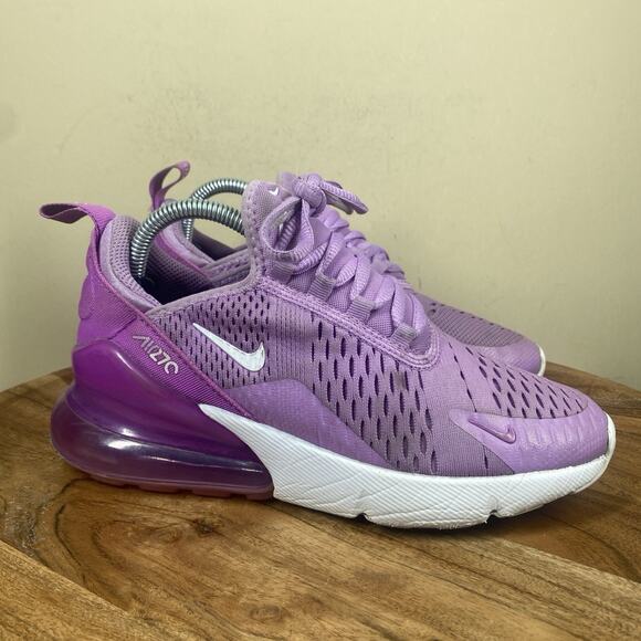 Nike Air Max 270 GS Rush Fuchsia Girls Purple White Size 4.5Y Shoes 943345-501 - Picture 1 of 9